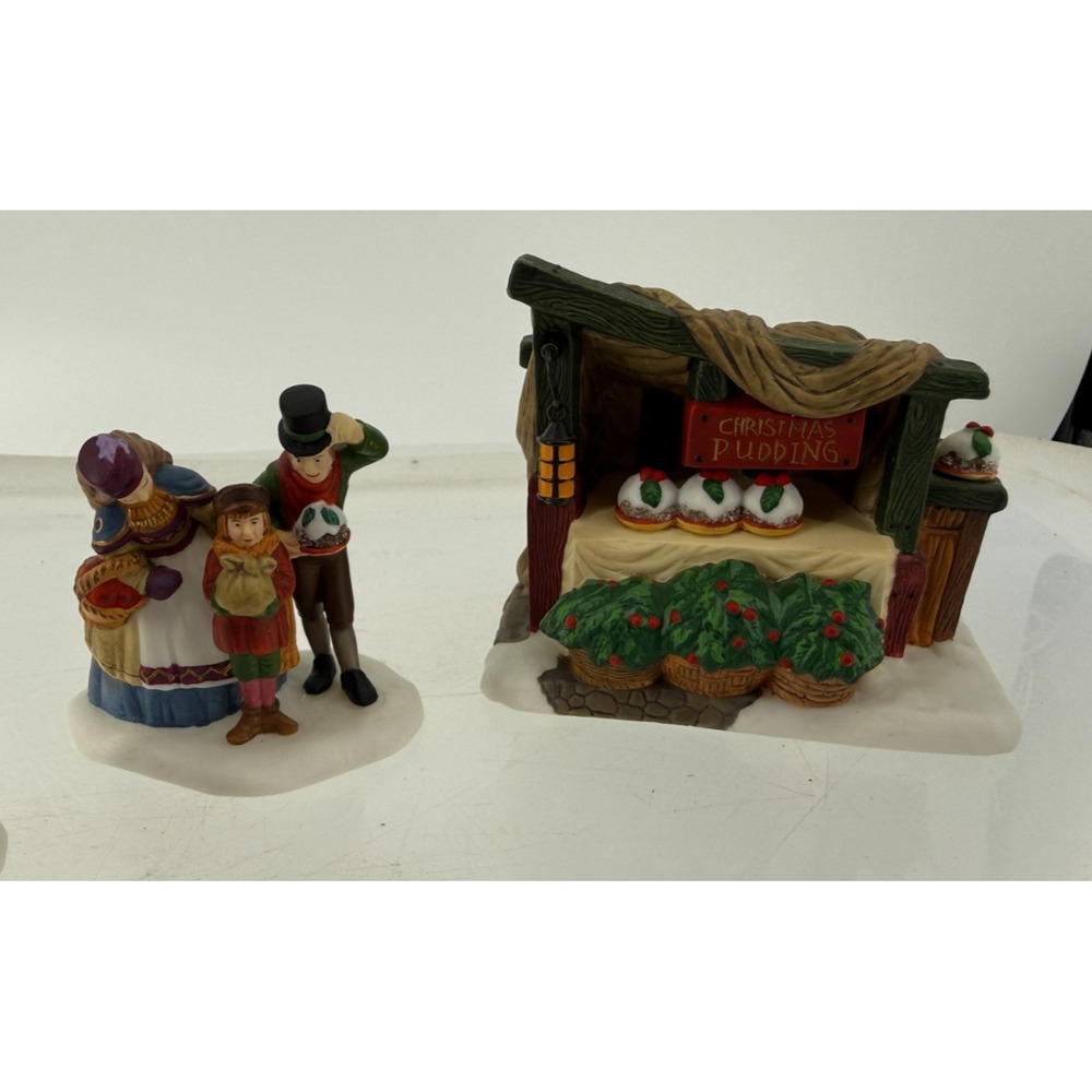 Department 56 Dickens Village Christmas Pudding Costermonger Set of 3 Porcelain